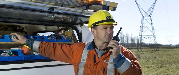 Worker with radio